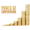 Power of Compounding banner with dollars