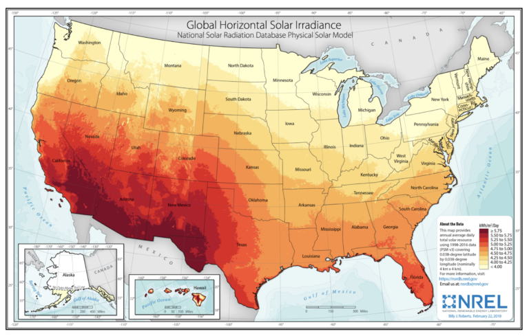 Global Horizontal Solar Irradiance Map